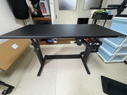 Bauhutte( バウヒュッテ ) ゲーミングデスク 昇降式 PCデスク (幅 120 × 奥行 55 高さ 59~80 cm ) ブラック BHD-1200M