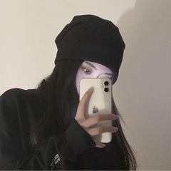 ▲ニット帽 黒 無地 薄手 メンズ レディース ワッチ サマー キャップ ケア帽の画像
