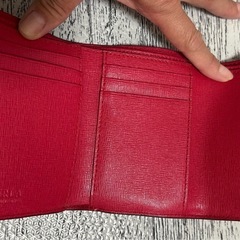（美品）FURLA フルラ 三つ折財布 レッドの画像