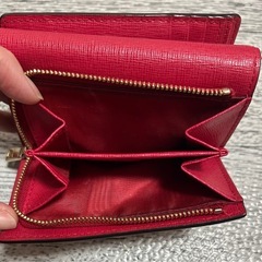 （美品）FURLA フルラ 三つ折財布 レッドの画像