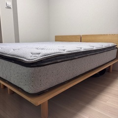 無印良品　木製ベットフレーム　クイーン（スモール×2）の画像