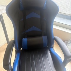 【ゲーミングチェア】中古 黒×青 高さ調整のみ 無料の画像