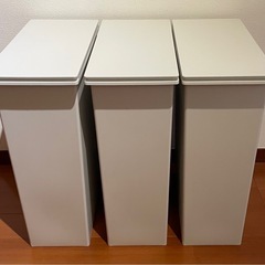 無印良品 MUJI ポリプロピレンフタが選べるダストボックス・大 3個セットの画像