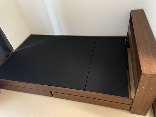 LOWYA(ロウヤ) ベッドフレーム セミダブル ブラウン