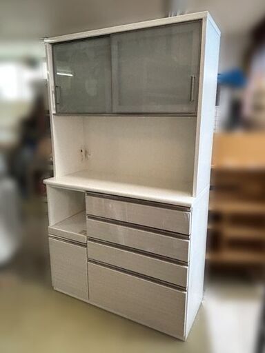 【自社配送は札幌市内限定】NITORI/ニトリ キッチンボード 幅120✕高さ200cm アイボリー系 中古【USED】菊水倉庫保管品