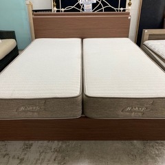 【愛品館 江戸川店 】 2枚組マットレス クイーンベッド NITORI（ニトリ）の画像