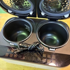 [Shelddi] 炊飯器 ダブルインナー 3合*2 一人暮らし 小型 5合炊き タッチパネル おしゃれ 一人用SDC-060-Wの画像