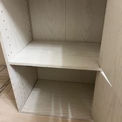 扉付き　3段ボックス ホワイト 収納の画像