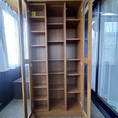 トーク工業 スライド書棚 本棚 ガラス戸付きの画像