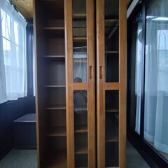 トーク工業 スライド書棚 本棚 ガラス戸付きの画像