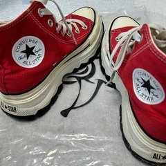 CONVERSE トレックウエーブ ハイカット　レッド　24cmの画像
