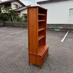 LEGNATEC ブックボード リーヴス 天然木 家具 本棚 高級家具 ブラックチェリー W850×D450×H1800 引出し収納付き Y2308の画像