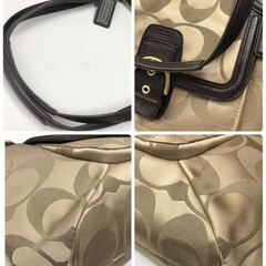 【極美品】COACH/コーチ☆シグネチャー ショルダートート ベージュ系の画像