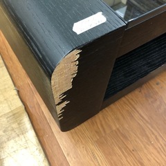 【ドリーム川西店御来店限定】 ☆ジモティー見たよ♪割引☆ガラス天板付きローテーブル　センターテーブル／クリーニング済み【2125560000025951】の画像
