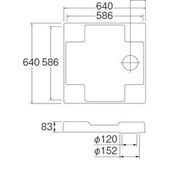 洗濯機パン(SANEI H5410-640 アイボリーホワイト)の画像