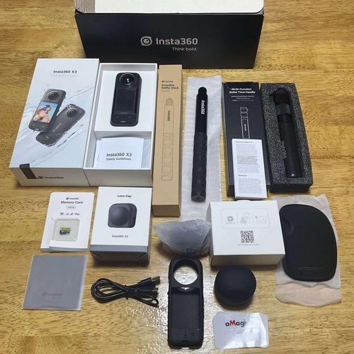 Insta360 X3 ｜ 新型1/2インチ48MPセンサー IPX8防水 5.7K360度動画 72MP360度写真 手ブレ補正 アクティブHDR 4K