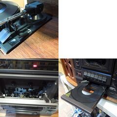 一部ジャンク扱い品 オーム電気 木製 レコードプレーヤー付きコンポ ラジオ CD カセット RCD-3440 レトロ アンティーク調 札幌市東区 新道東店の画像
