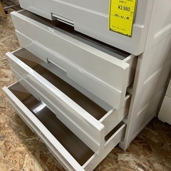 ジャングルジャングル貝塚店 ウッドトッププラチェスト 4段 チェスト プラチェスト タンス 衣類収納 木目 アイボリー 中古 リユース 貝塚市の画像