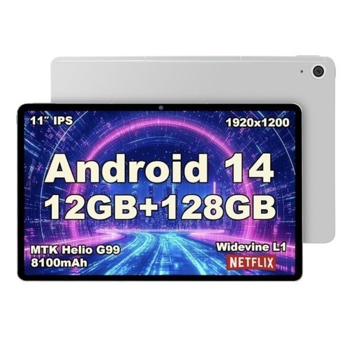 【新品未使用】タブレット 11インチ Android 14 12GB RAM + 128GB 取扱説明書付