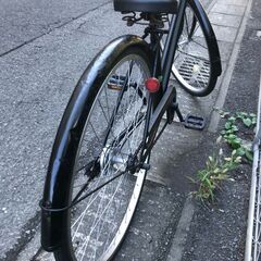 リサイクルショップどりーむ鹿大前店　No.483　シティサイクル　27インチ　黒色　ライト付き　鍵なしの画像