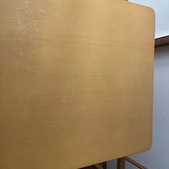 天然木製 弘益製 ダイニングテーブルセット（テーブル＋椅子2脚）の画像