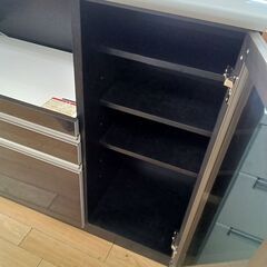 ★ジモティ割あり★ 古賀家具 レンジボード ブラウン H100×D45×W120 クリーニング済み TK6832の画像