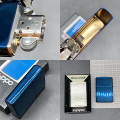 未使用保管品　Zippo（ジッポー）ライター　ジッポー　オイルライター　ブルー青系　着火未確認の画像