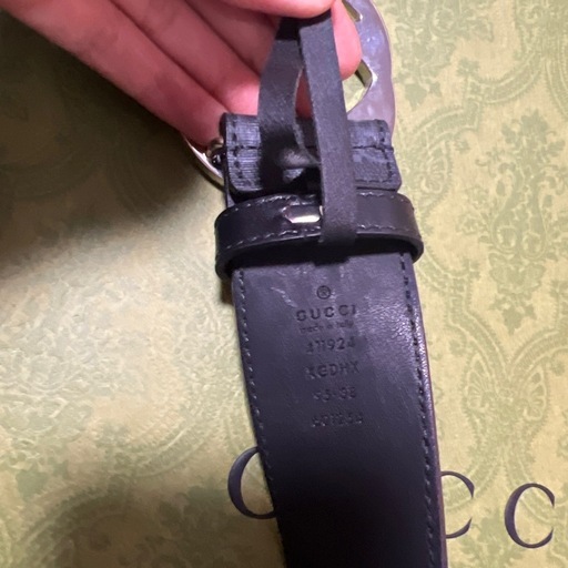 美品！GUCCI 黒 レザーベルト ダブルGロゴ 95cm