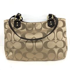 【極美品】COACH/コーチ☆シグネチャー ショルダートート ベージュ系の画像