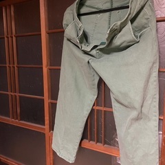ZARA 薄緑ジーンズの画像