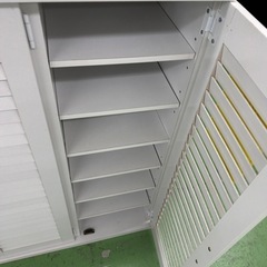 【ドリーム川西店御来店限定】☆ジモティー見たよ♪割引☆組立式3枚扉シューズボックス　現状品／クリーニング済み【2125560000028490】の画像