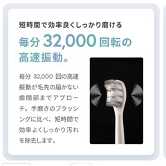 新品未使用！電動ハブラシ IPX7防水 静音 替えブラシ付 USB充電の画像