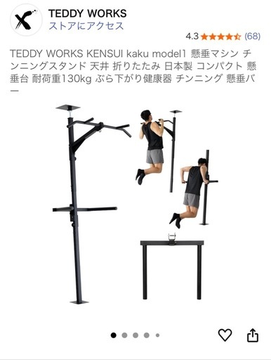TEDDY WORKS KENSUI kaku model1 懸垂マシン ディップスハンドル付き