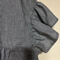チェック柄　ペプラムトップスの画像