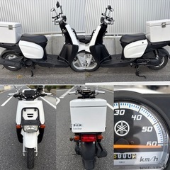 ⭐️ギア低燃費FIモデル❗️大型リアボックス・USB電源付き⭐️バッテリー・プラグなど新品交換済⭐️50cc原付スクーター⭐️の画像