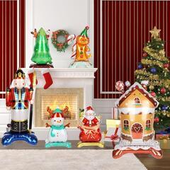 クリスマスバルーン　9個　 風船 クリスマス飾り アルミバルーンの画像