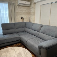 【ニトリ】　布張りカウチソファの画像