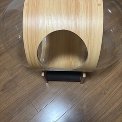 猫用ベッド キャットハウス 木製 クリア ドーム型 宇宙船型の画像