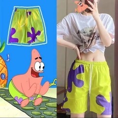 スポンジボブ パトリック ハーフパンツ 短パン 半ズボン カジュアル 男女兼用　部屋着の画像