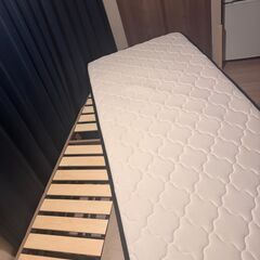 RASIK - 引き出し4杯大容量ベッド ヘッドレスタイプ『Slekt スレクト』 グレージュ × 1 セミシングル(ショート丈) / ポケットコイルマットレス付きの画像