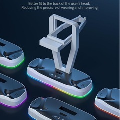 For PS VR2用 充電ディスプレイスタンド RGBライト付き VRスタンド PSVR2ディスプレイ 充電 Playstation VR2ハンドル コントローラー充電器 充電ケーブル シートチャージャー 収納スタンドの画像