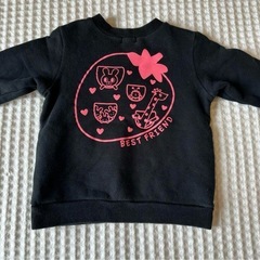 【良品】ミキハウスhotbiscuitsトレーナーブラック黒キッズ園服の画像