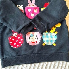 【良品】ミキハウスhotbiscuitsトレーナーブラック黒キッズ園服の画像
