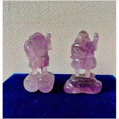 ジャンク品 商売繁盛 七福神 福をもたらす神様 置物 紫水晶 恵比寿 大黒天の画像