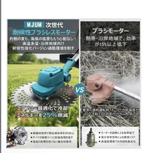 充電式草刈り機 軽量 低騒音 安全 女性でも簡単 女性向け 草刈り 縁刈り