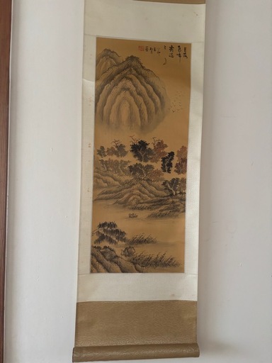 山水画 巻物 五巻 水墨画