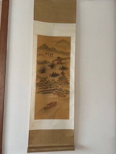山水画 巻物 五巻 水墨画