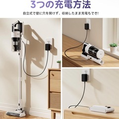 新品: 掃除機 コードレス 2025爆進化！58kPa強力吸引・自立式・55分連続稼働の画像