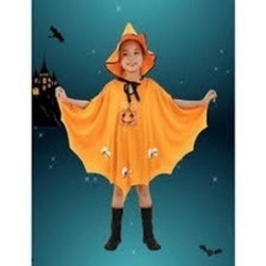 ハロウィン ハロウィーン 仮装 発表会 かぼちゃポンチョ イエロー 即日取引可の画像