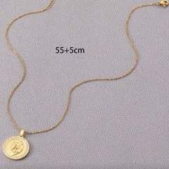  N19*《チタンステンレス製》* ライオンコインネックレス/ゴールド メンズ /ストリート系の画像